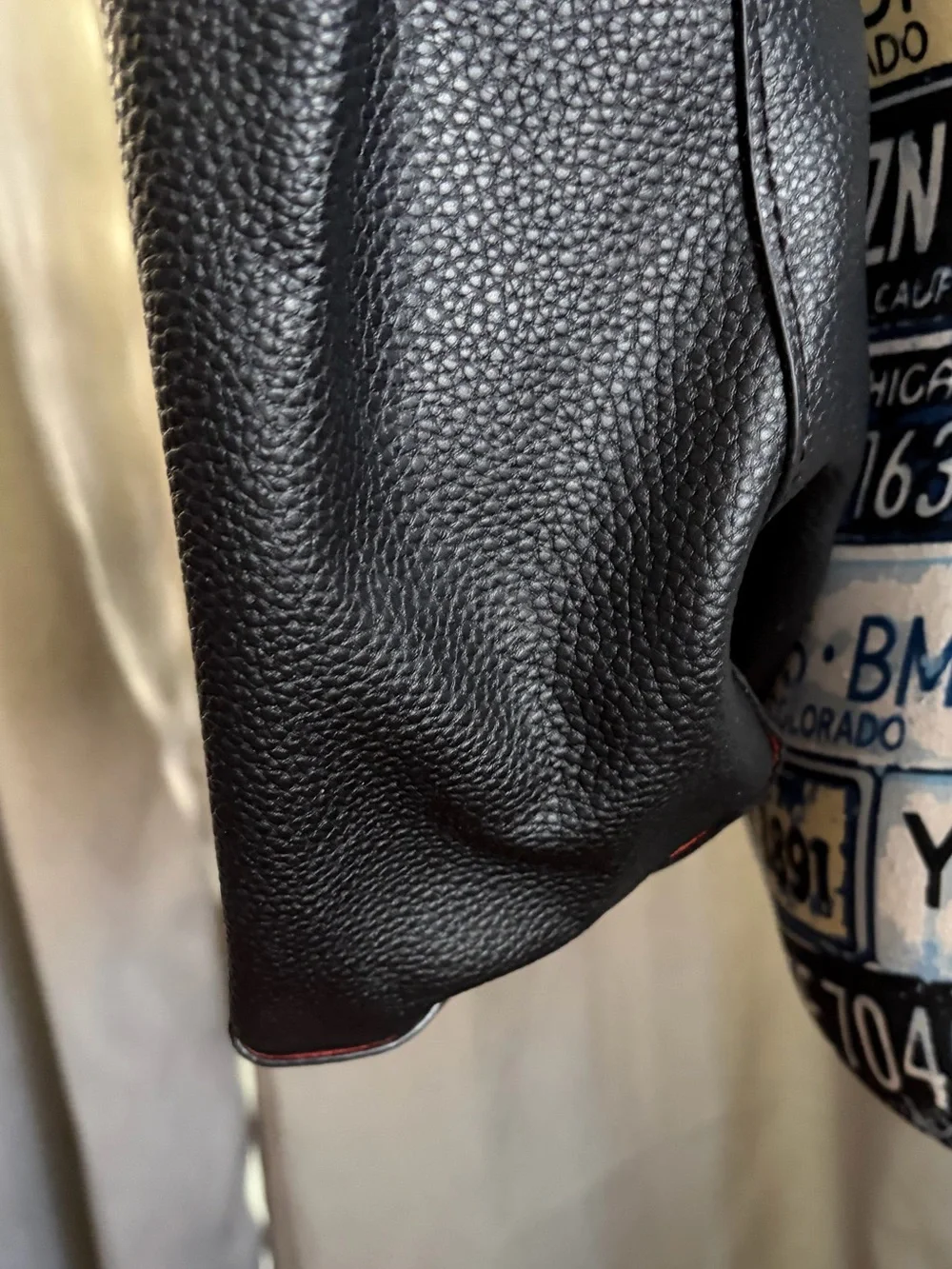 Steve Madden Black Shoulder Tote with Red Lining